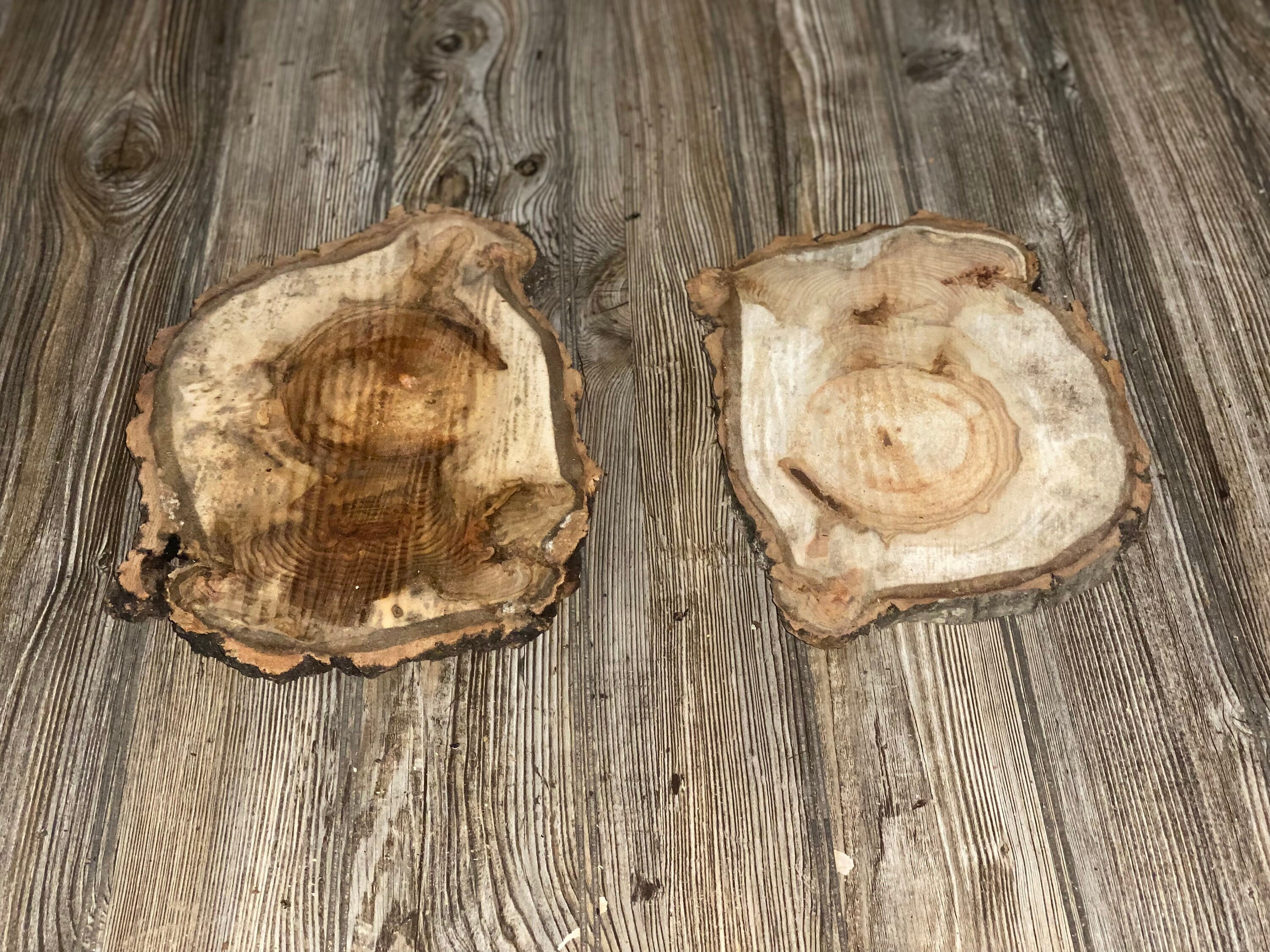 Two Aspen Burl Slices, Approximately 12 Inches Long by 8-9 Inches Wide and 3/4 Inches Thick