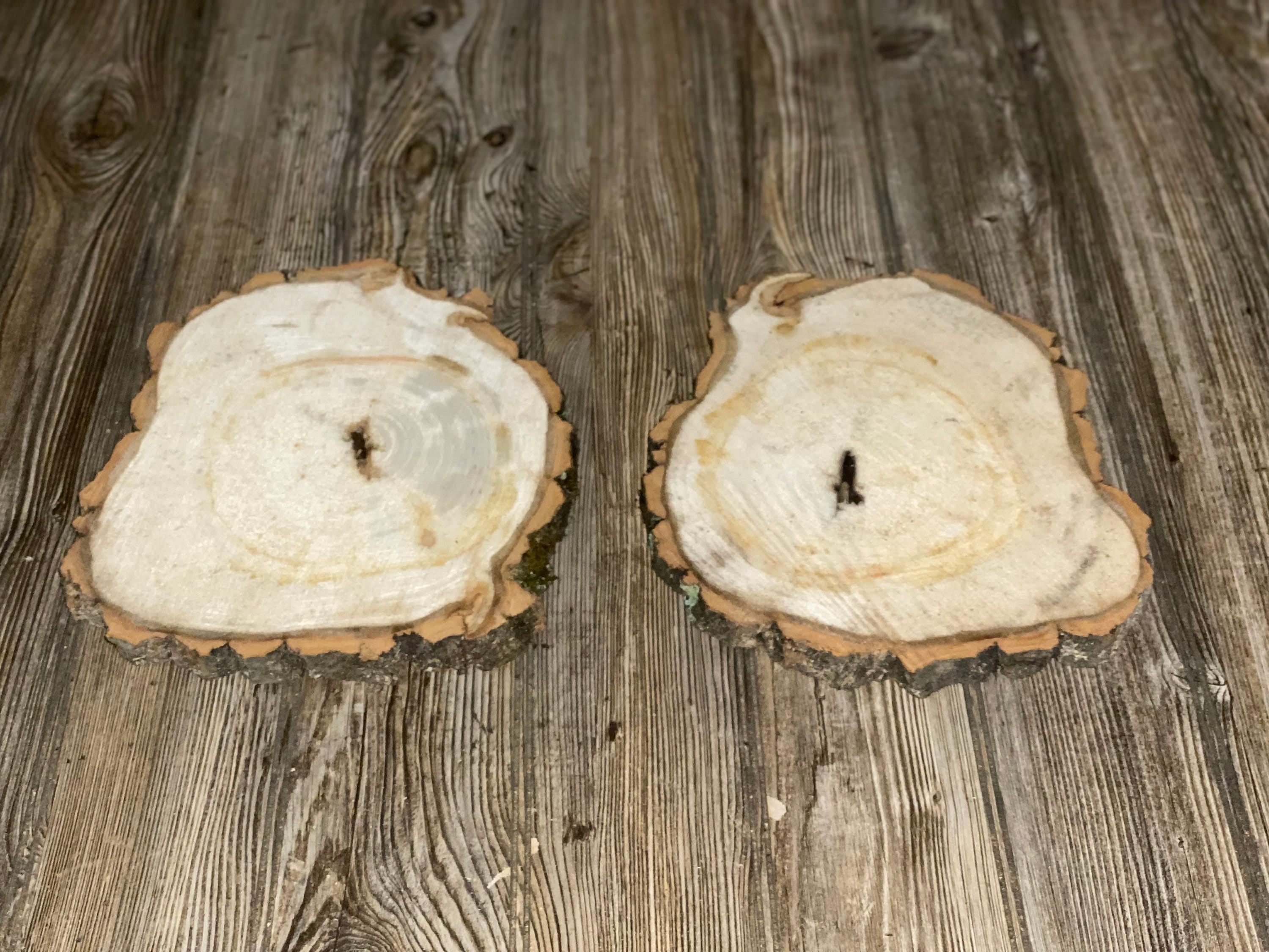 Two Aspen Burl Slices, Approximately 10.5 Inches Long by 9 Inches Wide and 3/4 Inches Thick