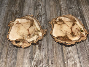 Two Aspen Burl Slices, Approximately 13 Inches Long by 11 Inches Wide and 3/4 Inches Thick