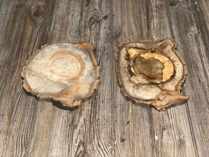 Two Aspen Burl Slices, Approximately 10-11 Inches Long by 8-9 Inches Wide and 3/4 Inches Thick