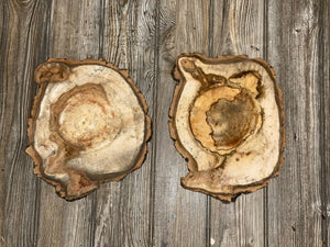 Two Aspen Burl Slices, Approximately 10-11 Inches Long by 8-9 Inches Wide and 3/4 Inches Thick
