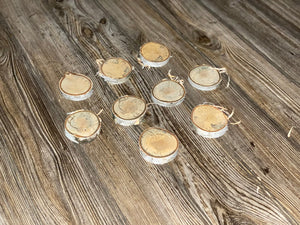 Nine Spalted White Birch Slices, Approximately 2.5 Inches Long by 2-2.5 Inches Wide and 1/2 Inch Thick
