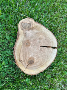 Cherry Wood Slice, One Count, Approximately 8.5 Inches Long by 6.5 Inches Wide and 1 Inch Thick