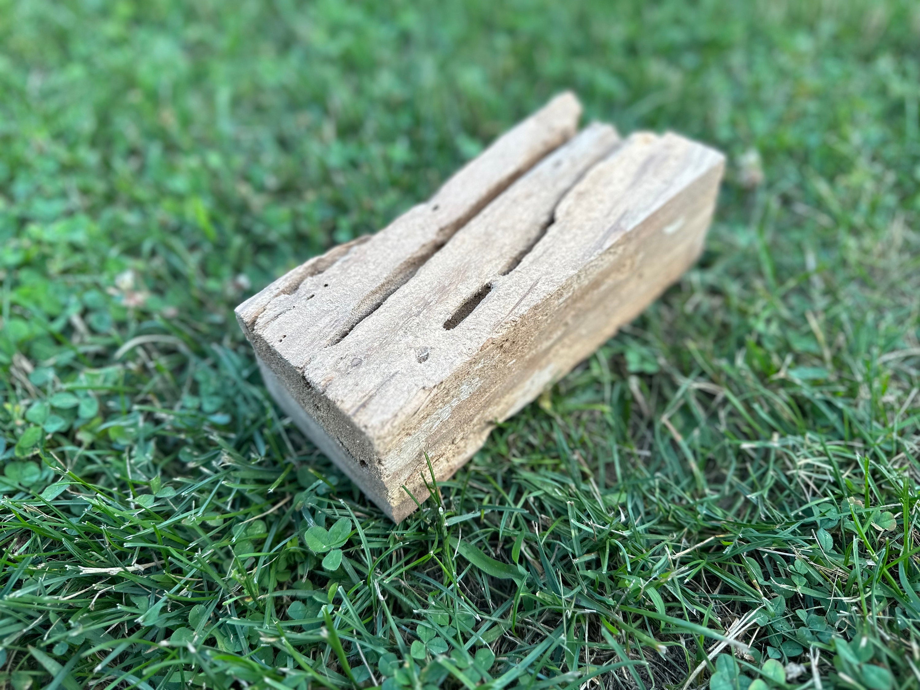 Cherry Wood Block with Natural Cuts, About 8 Inches Long x 4 Inches Wide x 2 Inches Thick