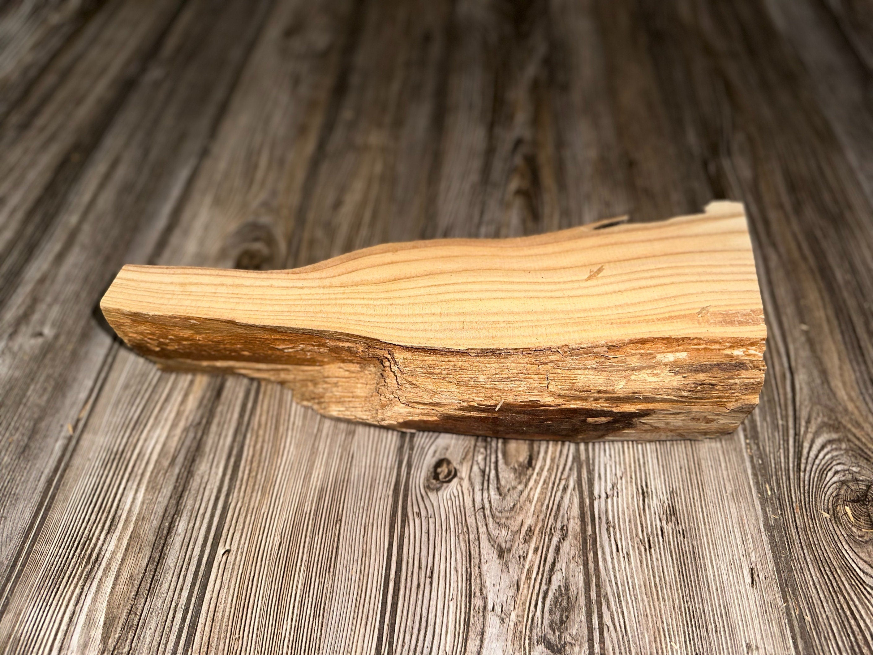 Tamarack Slab, Wood Slab, Approximately 14 Inches Long by 5.5 Inches Wide by 3 Inches Thick