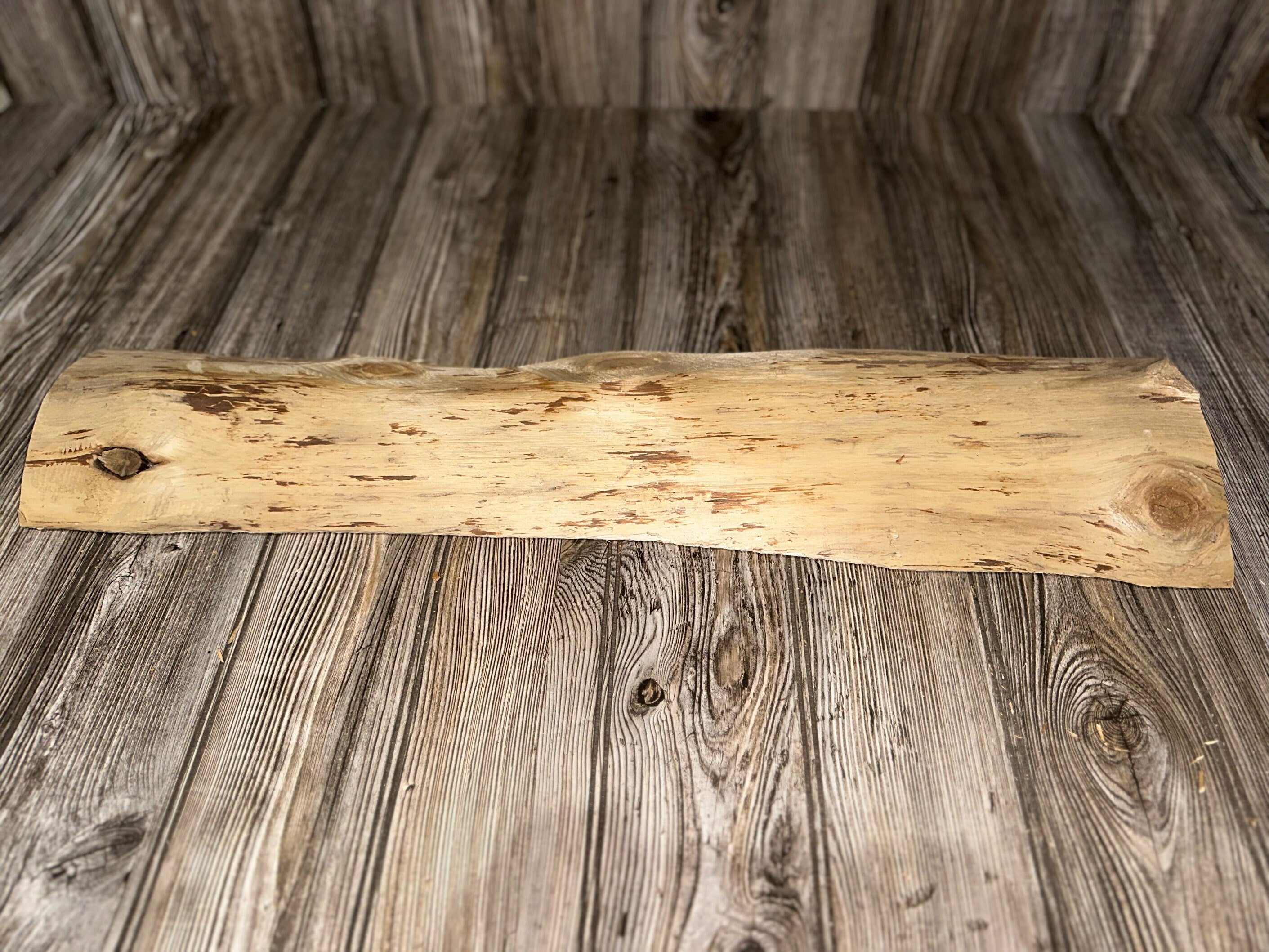 Pine Wood Slab, Wood Plank, Approximately 27.5 Inches Long by 7 Inches Wide and 1.5 Inches Tall