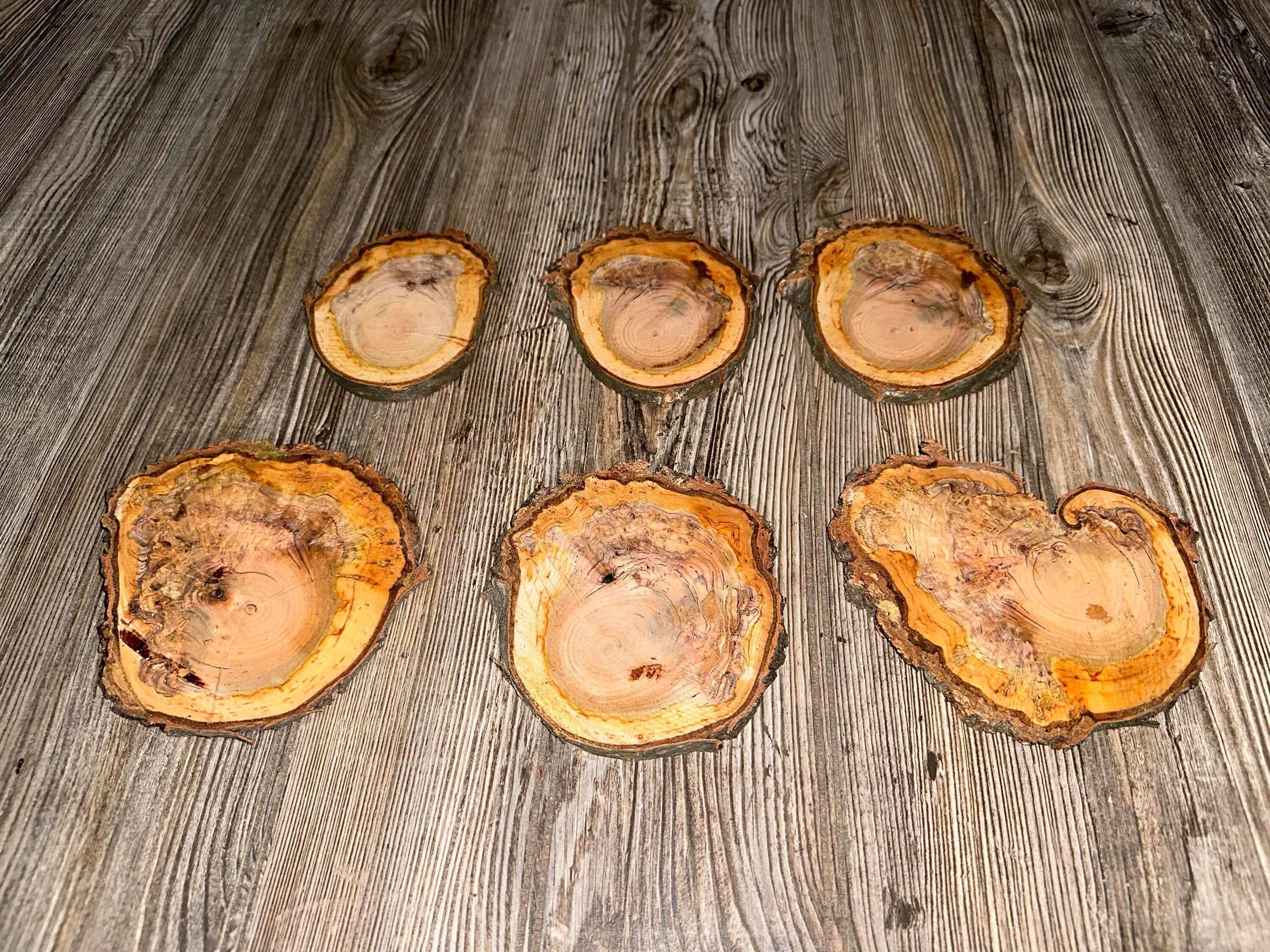 Five Cherry Burl Slices, Approximately 4.5-6 Inches Long by 4-5 Inches Wide and 1/2 Inch Thick