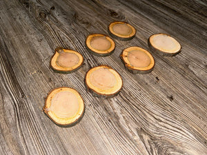 Two Cherry Slices, Cherry Wood Slices Approximately 3.5-4 Inches Long by 3 Inches Wide and 1/2 Inch Thick