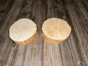 Pine Slices, Two Pine Wood Slices, 2 Count, Approximately 7 Inches Long by 6.5 Inches Wide and 2 Inches Tall