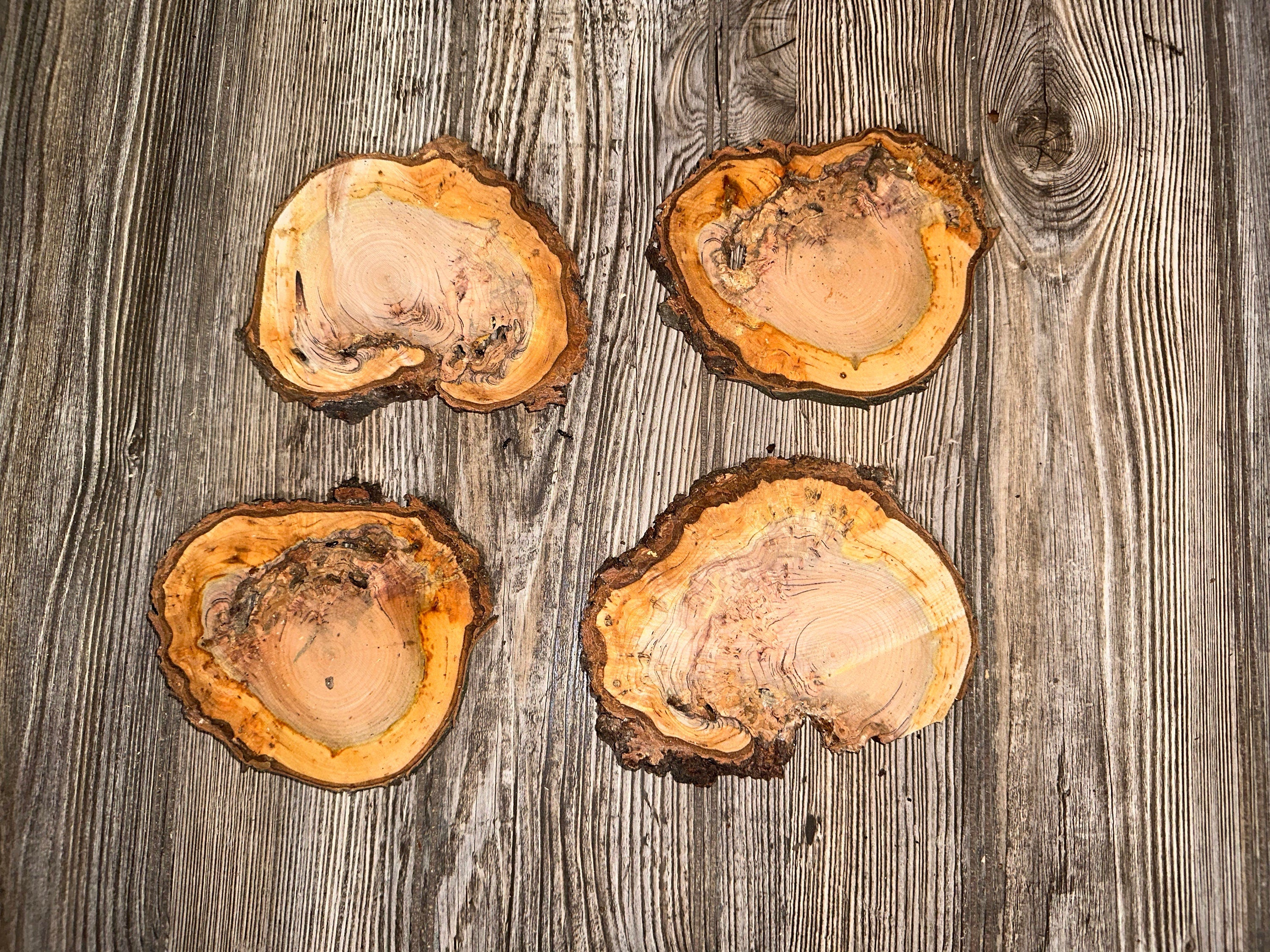 Four Cherry Burl Slices, Approximately 5-5.5 Inches Long by 4-4.5 Inches Wide and 1/2 Inch Thick