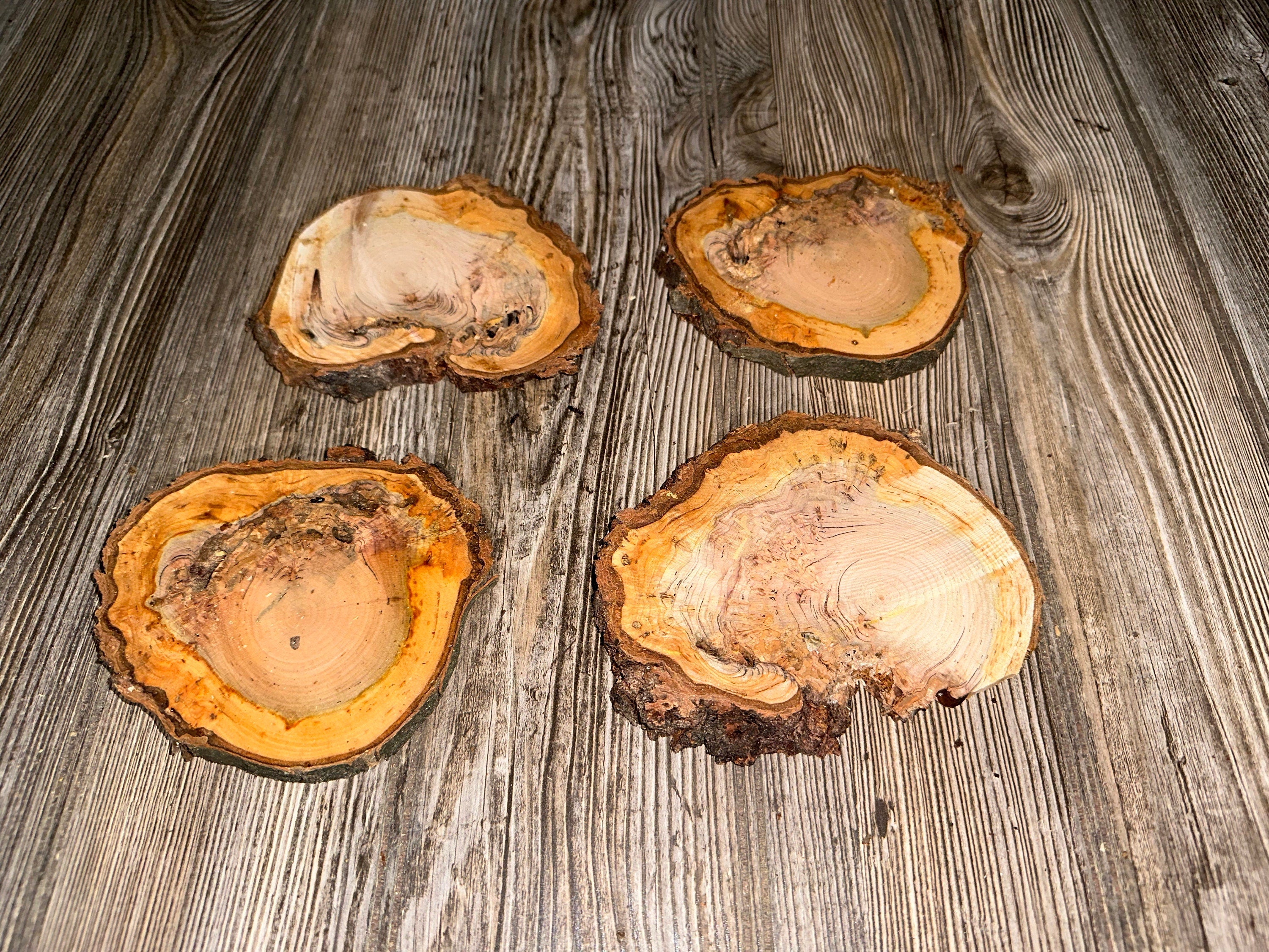 Four Cherry Burl Slices, Approximately 5-5.5 Inches Long by 4-4.5 Inches Wide and 1/2 Inch Thick
