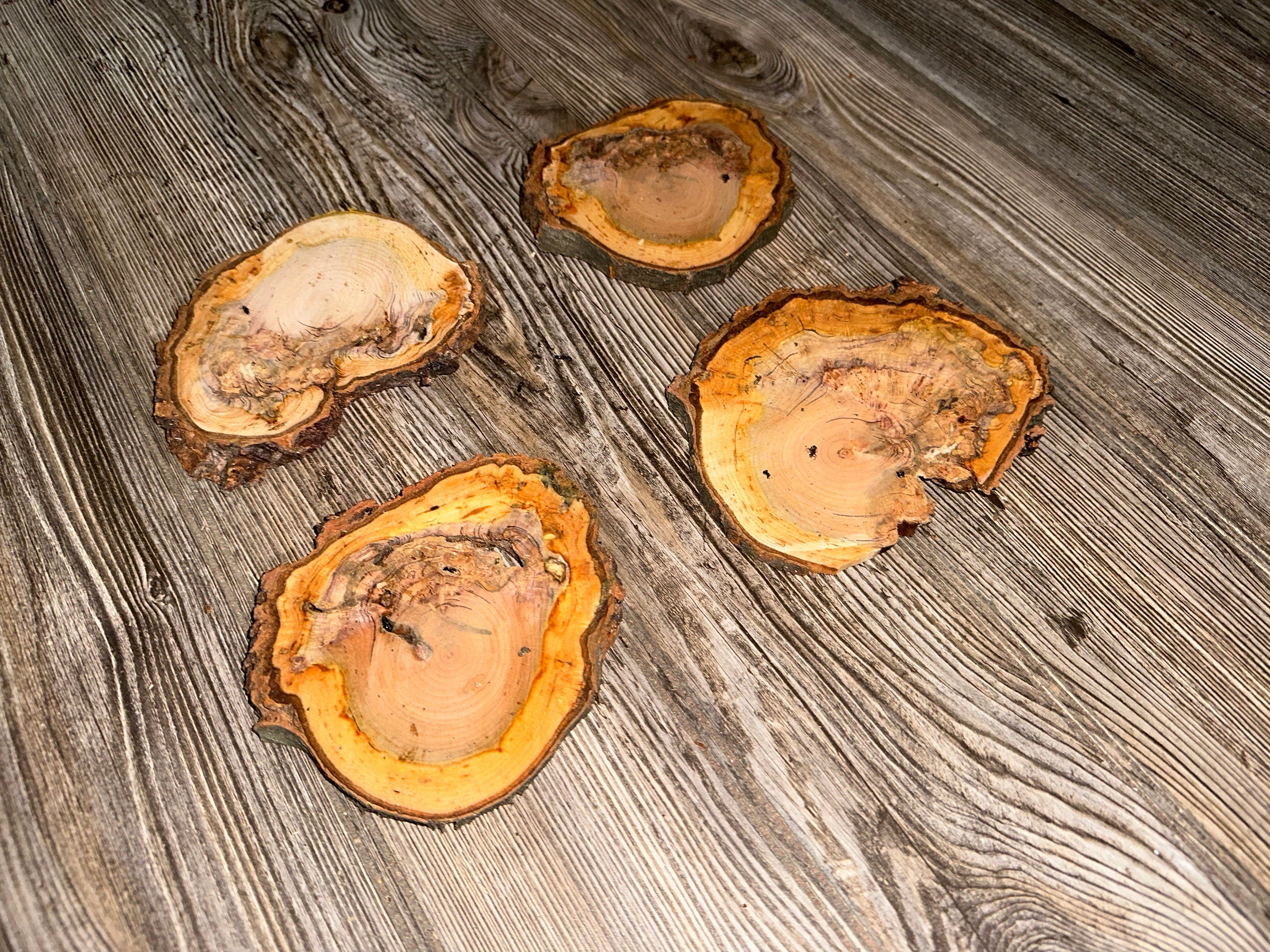 Four Cherry Burl Slices, Approximately 5-5.5 Inches Long by 4-4.5 Inches Wide and 1/2 Inch Thick