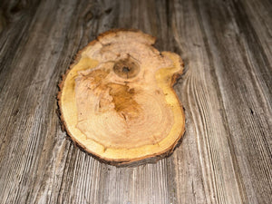 Single Cherry Burl Slice, Bean Shaped, Approximately 11 Inches Long by 8.5 Inches Wide and 1 Inch Thick