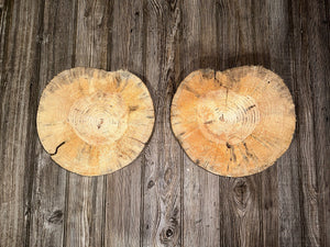 Pine Slices, Two Pine Wood Slices, 2 Count, Approximately 11.5-12 Inches Long by 10.5-11 Inches Wide and 2 Inches Tall