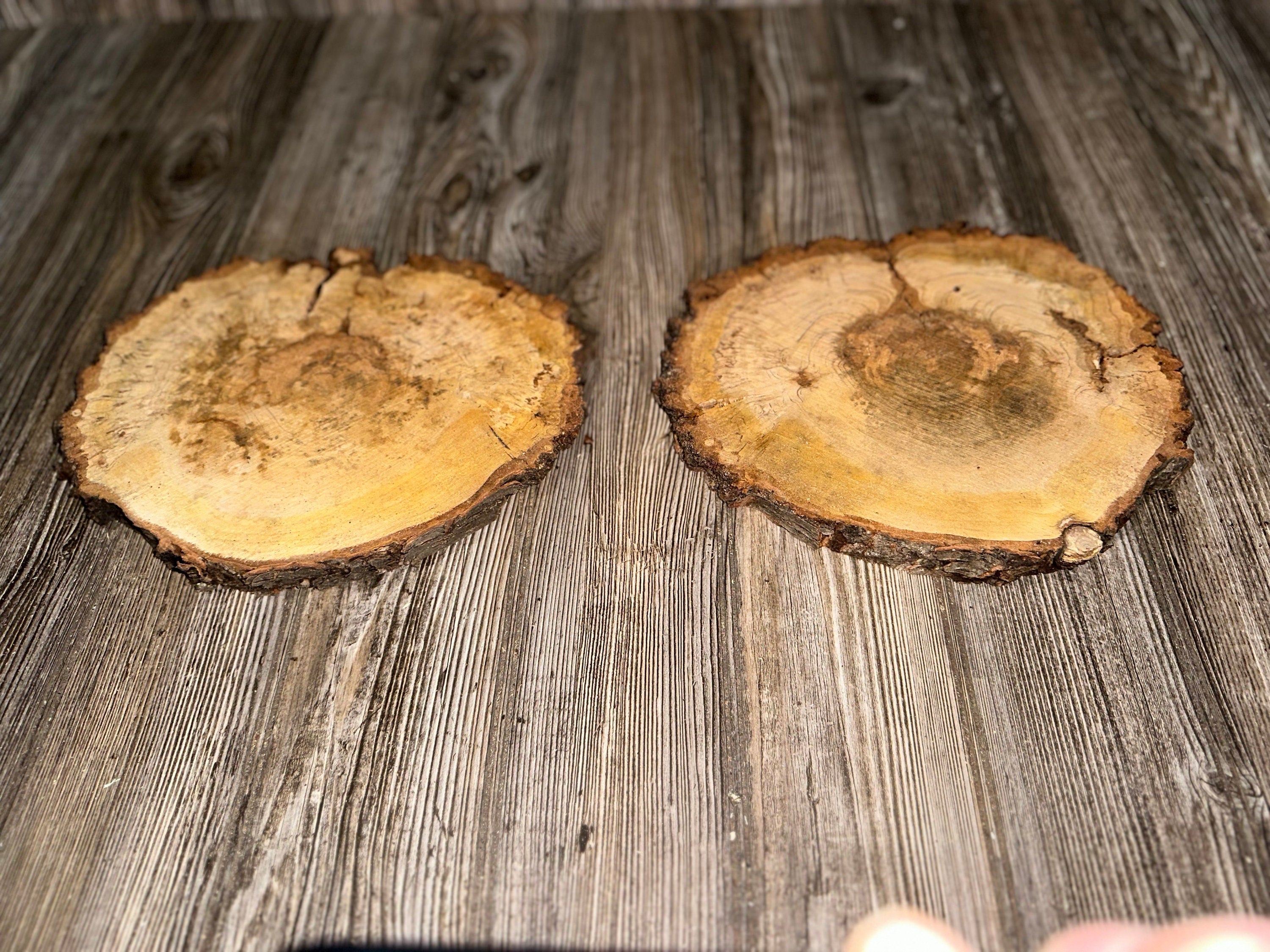 Two Cherry Burl Slices, Approximately 10.5 Inches Long by 8.5 Inches Wide and 1 Inch Thick