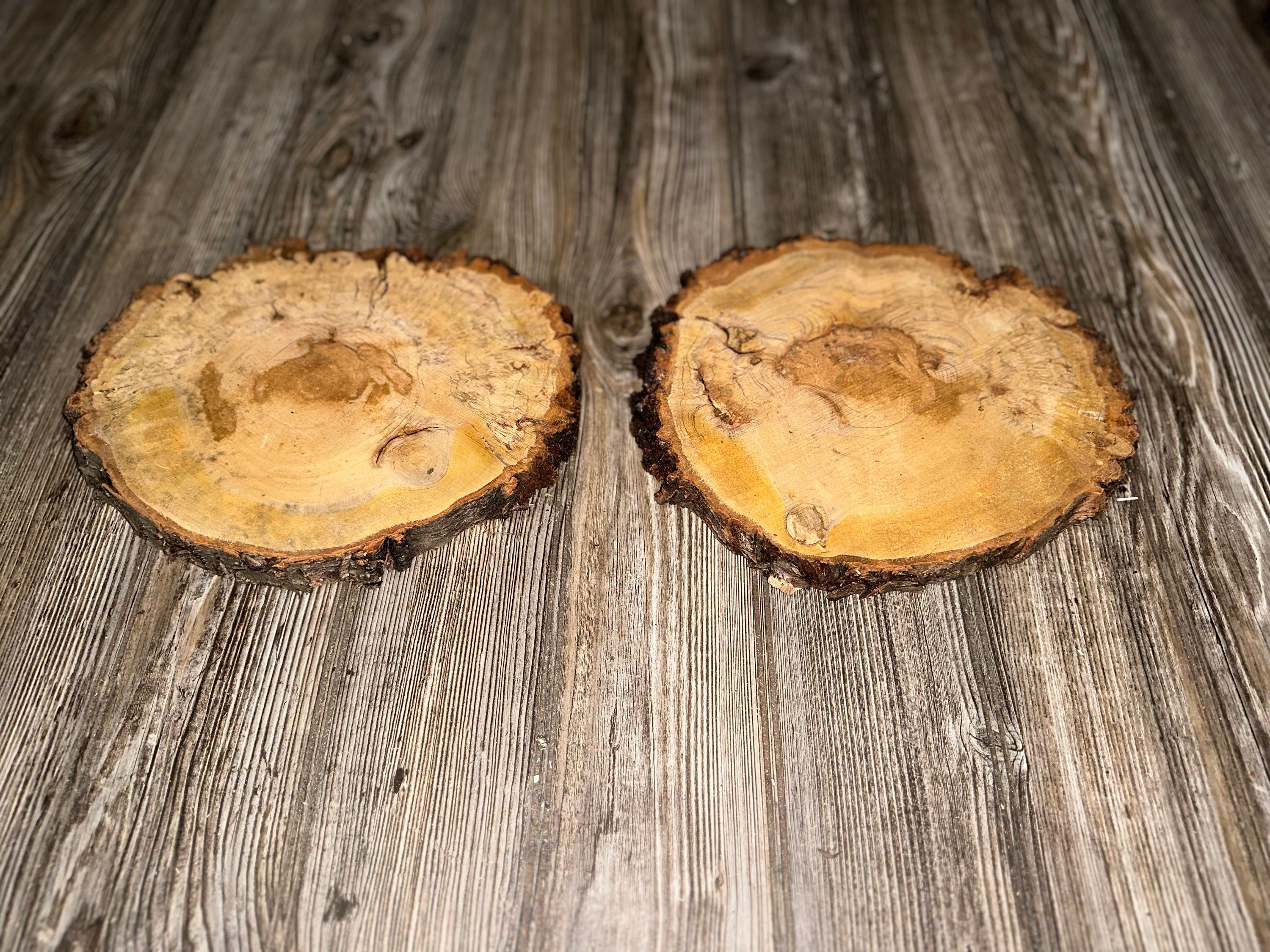 Two Cherry Burl Slices, Approximately 10.5 Inches Long by 8.5 Inches Wide and 1 Inch Thick