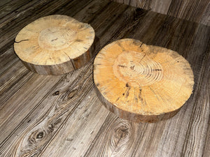 Pine Slices, Two Pine Wood Slices, 2 Count, Approximately 11.5-12 Inches Long by 10.5-11 Inches Wide and 2 Inches Tall