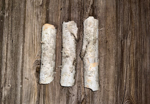 Three White Birch Bark Tubes, Approximately 9-10.5 Inches Long by 2-2.5 Inches Diameter