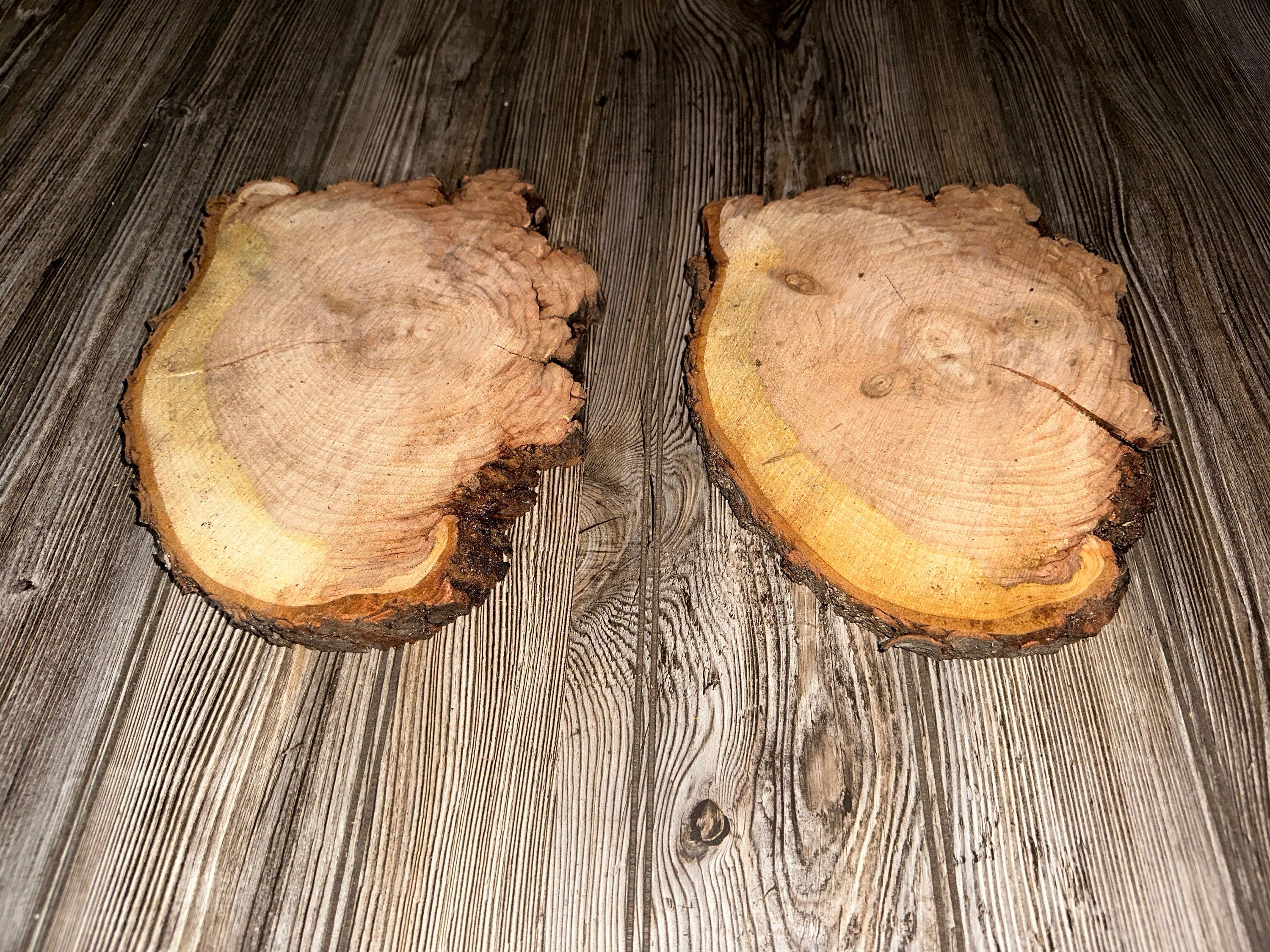 Two Cherry Burl Slices, Approximately 10.5 Inches Long by 8 Inches Wide and 1 Inch Thick