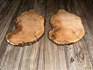 Two Cherry Burl Slices, Kiln Dried, Approximately 10-11 Inches Long by 7 Inches Wide and 1 Inch Thick