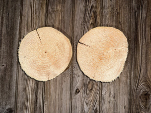 Pine Tree Slices, Two Pine Slices, Approximately 7 Inches Long by 6-6.5 Inches Wide and 2 Inches Tall