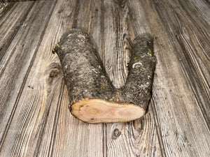 Unique V-Shaped Log, Approximately 10 Inches Long by 8.5 Inches Wide and 3 Inches High