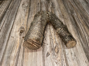 Unique V-Shaped Log, Approximately 10 Inches Long by 8.5 Inches Wide and 3 Inches High