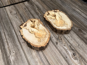 Two Aspen Burl Slices, Approximately 10 Inches Long by 7-7.5 Inches Wide and 2 Inches Thick