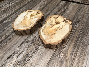 Two Aspen Burl Slices, Approximately 10 Inches Long by 7-7.5 Inches Wide and 2 Inches Thick