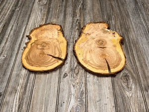 Two Cherry Burl Slices, Approximately 10-11 Inches Long by 7.5-9 Inches Wide and 1 Inch Thick