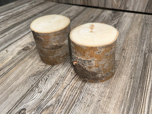 Aspen Logs, 4 Inches Long, 4 Inches Diameter, 2 Count