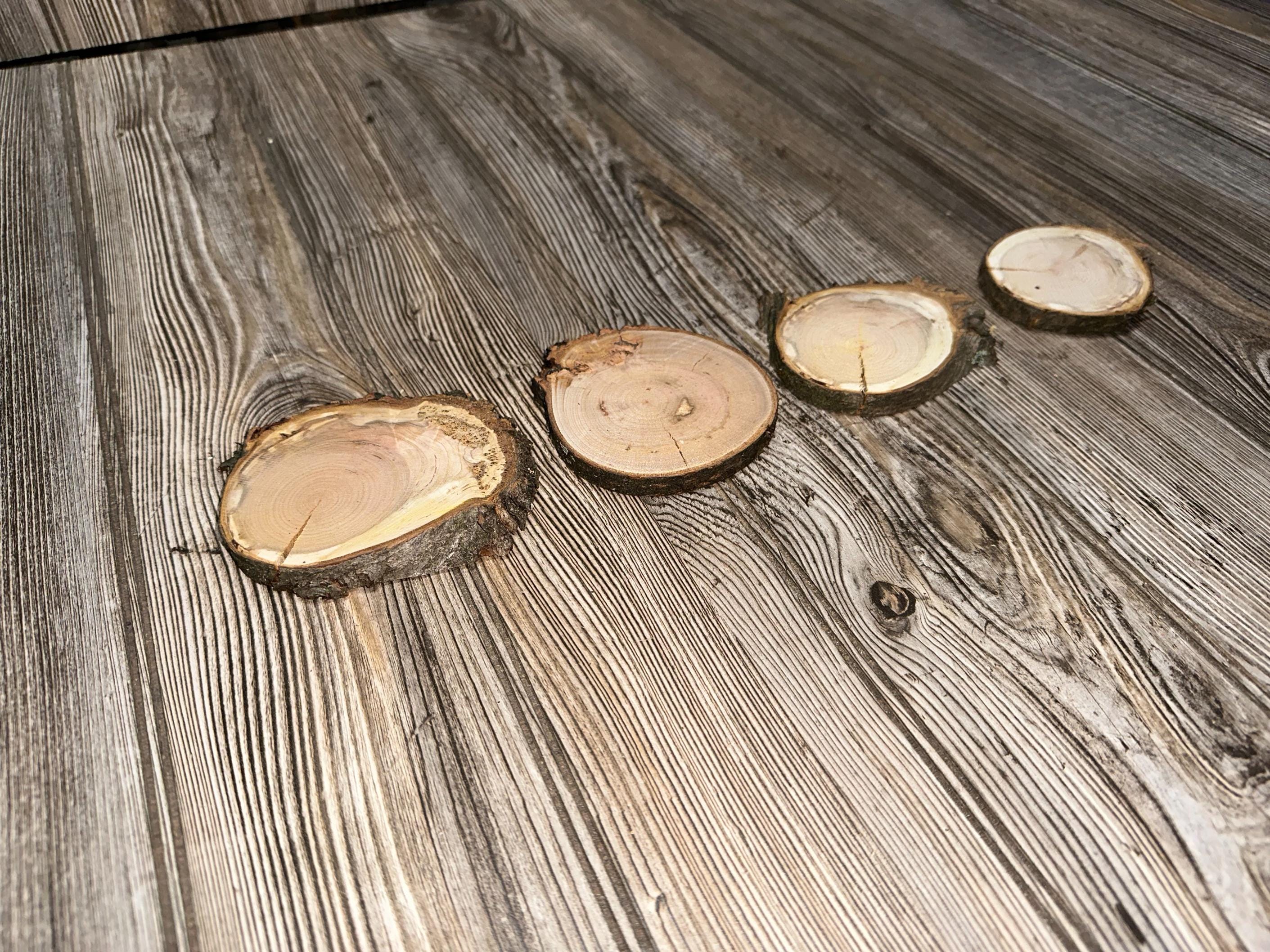 Four Cherry Burl Slices, Approximately 3.5-4.5 Inches Long by 2.75-3.75 Inches Wide and 1/3 to 1/2 Inch Thick