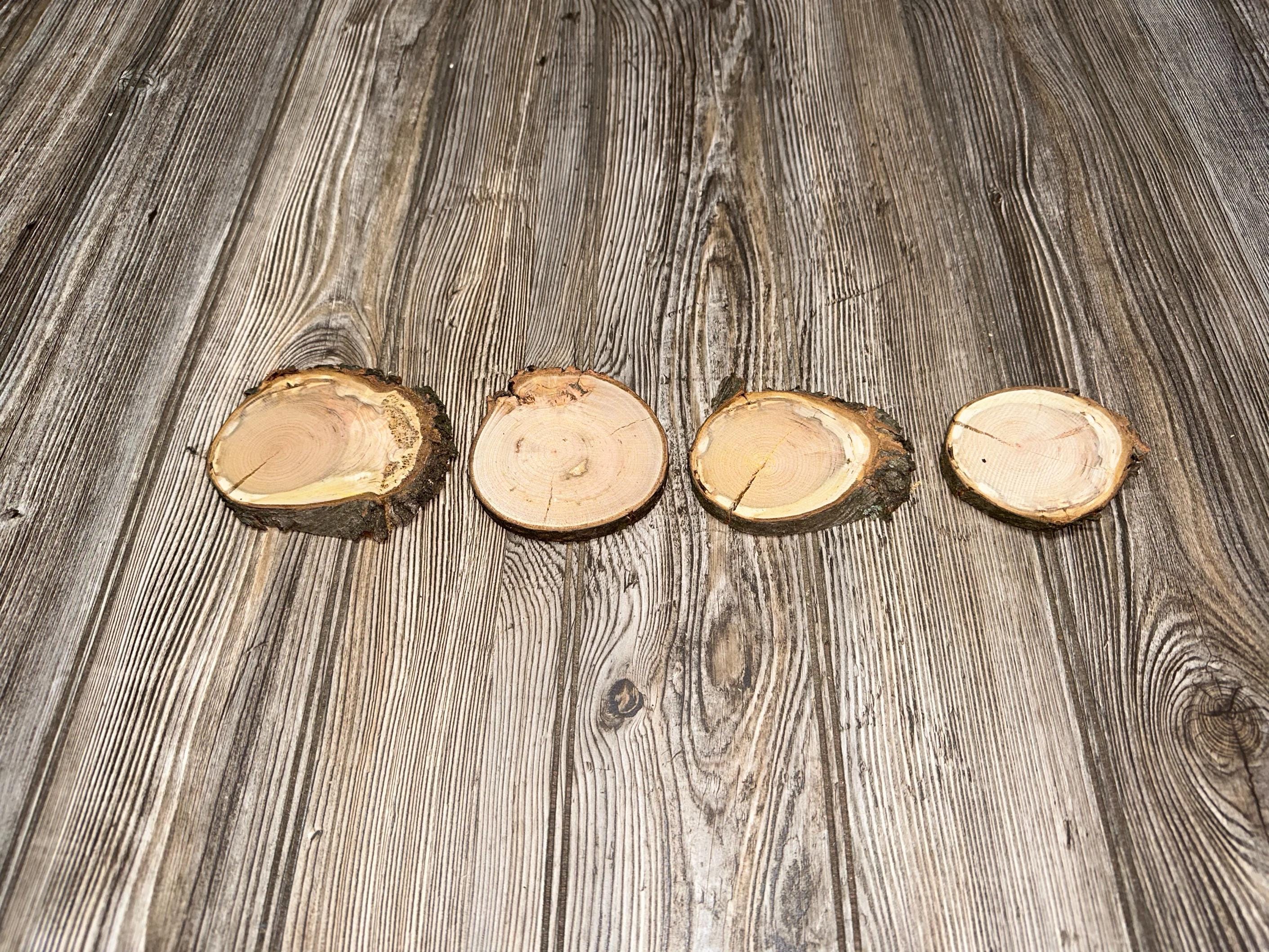 Four Cherry Burl Slices, Approximately 3.5-4.5 Inches Long by 2.75-3.75 Inches Wide and 1/3 to 1/2 Inch Thick