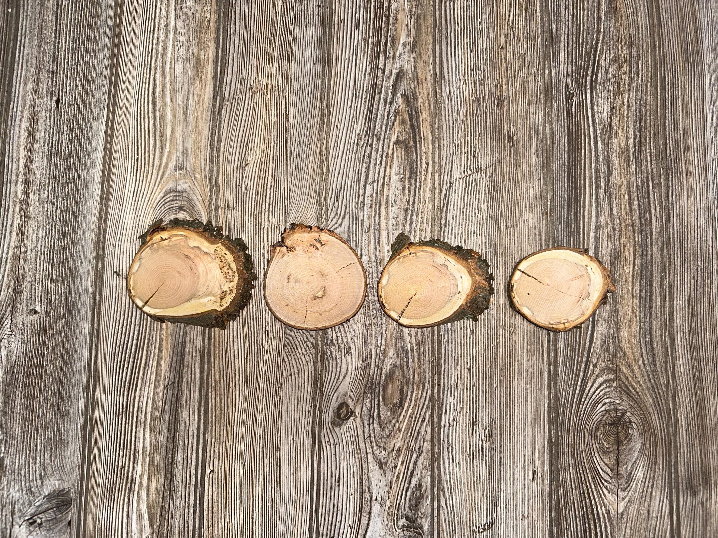 Four Cherry Burl Slices, Approximately 3.5-4.5 Inches Long by 2.75-3.75 Inches Wide and 1/3 to 1/2 Inch Thick